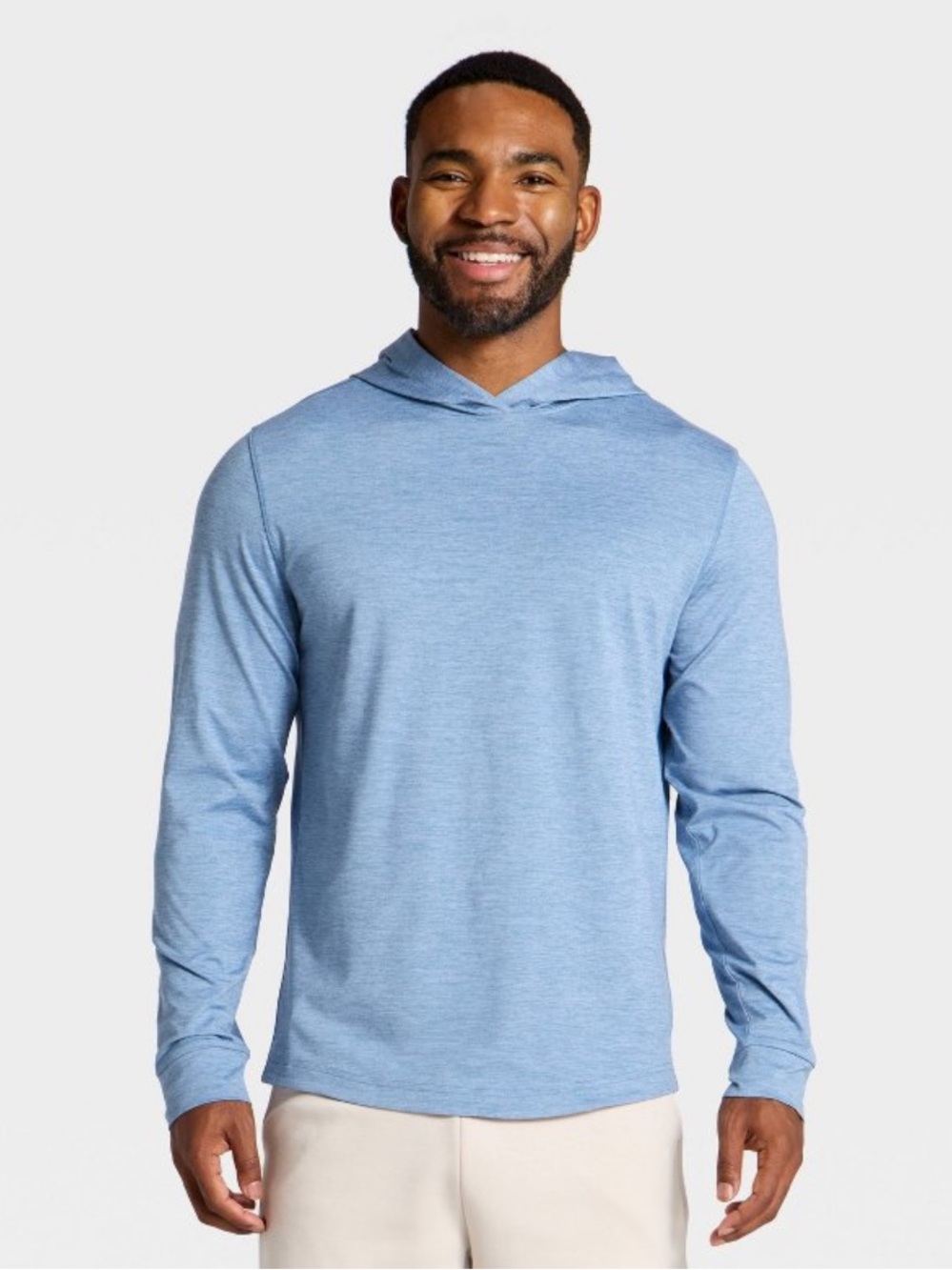 ALL IN MOTION men's heathered light blue hoodie long-sleeve shirt